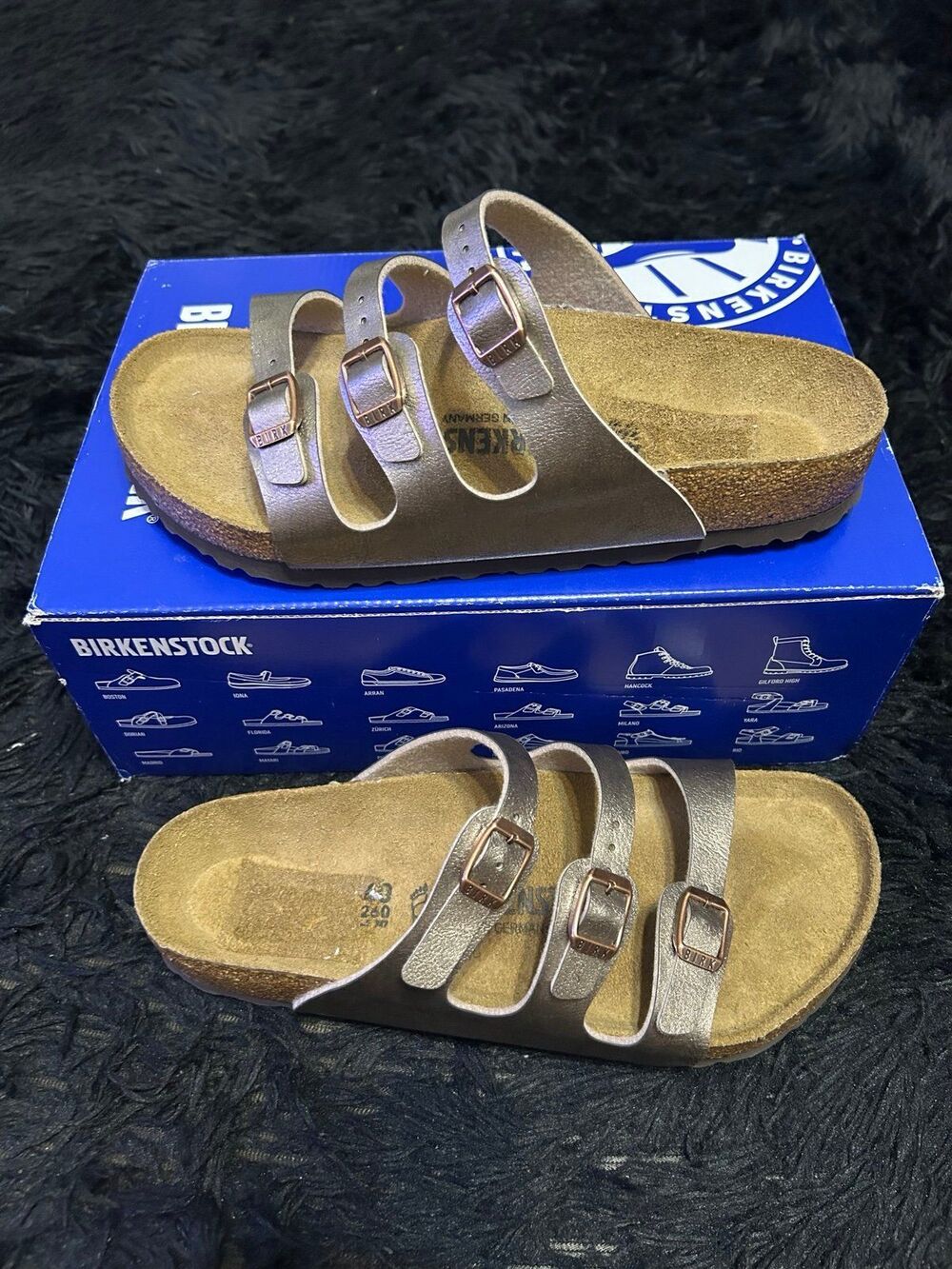 BIRKENSTOCK Florida taupe buckle sandals slippers shoes women’s eur 40 new